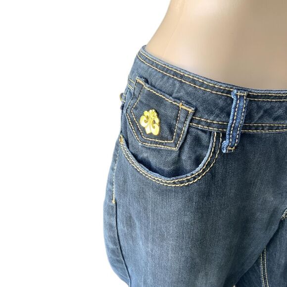 Dereon Dark Wash Contrast Stitching Decorative Pockets Relaxed Fit Jeans 13/14 - Picture 5 of 15